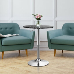 Gainoom 2Pcs Modern Bar Table Multifunctional Round Pub Table-Black - thumbnail 8