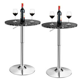 Gainoom 2Pcs Modern Bar Table Multifunctional Round Pub Table-Black - thumbnail 1
