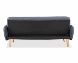 Home Detail Belmont 3 Seater Fabric Sofa Bed With Natural Wooden Legs Tufted Backrest, Charcoal - thumbnail 5