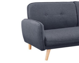 Home Detail Belmont 3 Seater Fabric Sofa Bed With Natural Wooden Legs Tufted Backrest, Charcoal - thumbnail 7