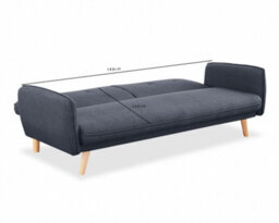 Home Detail Belmont 3 Seater Fabric Sofa Bed With Natural Wooden Legs Tufted Backrest, Charcoal - thumbnail 4