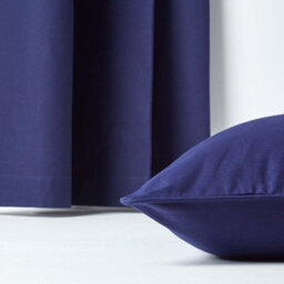 Homescapes Cotton Plain Navy Blue Cushion Cover, 60 X 60 Cm - thumbnail 5