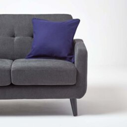Homescapes Cotton Plain Navy Blue Cushion Cover, 60 X 60 Cm - thumbnail 4