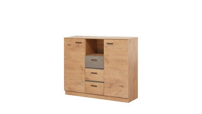 Arte Effect Chest Of Drawers In Oak Lancelot - W1300mm H1050mm D420mm, Natural And Elegant - image 1