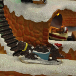 Selections Christmas Village Bakery Scene Ornament With Lights Moving Children's Train And Sound - thumbnail 5