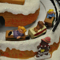 Selections Christmas Village Bakery Scene Ornament With Lights Moving Children's Train And Sound - thumbnail 3