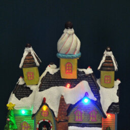 Selections Christmas Village Bakery Scene Ornament With Lights Moving Children's Train And Sound - thumbnail 6