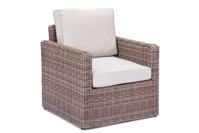 Primrose Living Luxury Rattan Straight Arm Single Armchair Brown - image 1