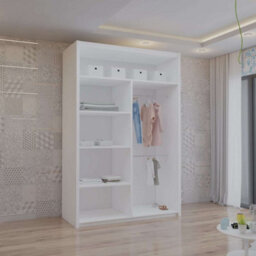 Sliding Wardrobes 4 u LTD Modern Sliding Mirror Wardrobe With Led Light & Sleek Minimalist Design White 120Cm - thumbnail 3