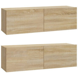 Berkfield 4 Piece Tv Cabinet Set Sonoma Oak Engineered Wood - thumbnail 5