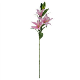 Leaf Pack Of 6 X 100Cm Large Pink Lily Stem - 18 Flowers - thumbnail 7