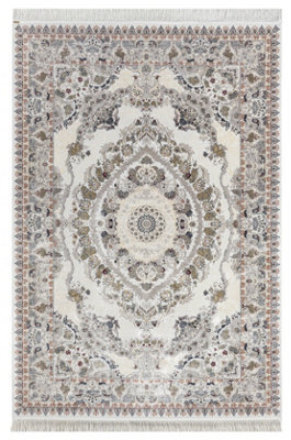 MiHOMEUK Minyatur Premium Quality K0012A White Abstract Modern Turkish Area Rug - 200 X 300 Cm - image 1