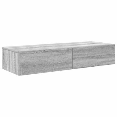 Berkfield Durable Wall Shelf With Drawers Grey Sonoma 100X36X19 Cm Engineered Wood