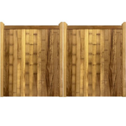 Ruby UK Ruby Iroko Highampton 3/4 1/4 Entrance Gate Pair Mortise & Tenon Design Width 3.0M Wide X 1.8M High Left Hand Hinge - thumbnail 3
