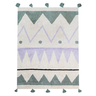 Beliani Kids Rug Alakol Multicolour 140 X 200 Cm Cotton - image 1