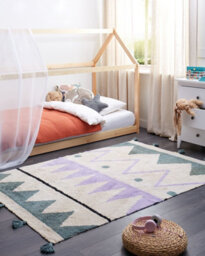 Beliani Kids Rug Alakol Multicolour 140 X 200 Cm Cotton - thumbnail 2