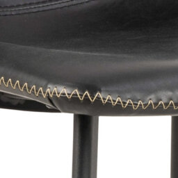 Wyld Haus Bogense Set Of 2 Black Faux Leather Bar Stools With Cream Stitching - thumbnail 6