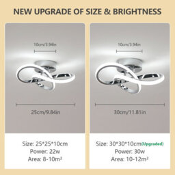 Pheashine Chrome Aluminium Clover Led Flush Mount Ceiling Light 30W Cool White 6500K For Bedroom,kitchen,hallway,living Room - thumbnail 4