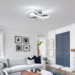 Pheashine Chrome Aluminium Clover Led Flush Mount Ceiling Light 30W Cool White 6500K For Bedroom,kitchen,hallway,living Room - thumbnail 5