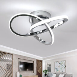 Pheashine Chrome Aluminium Clover Led Flush Mount Ceiling Light 30W Cool White 6500K For Bedroom,kitchen,hallway,living Room - thumbnail 2