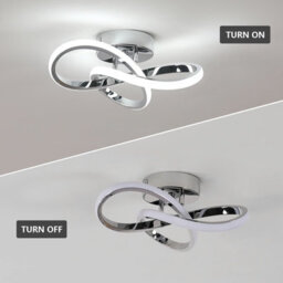 Pheashine Chrome Aluminium Clover Led Flush Mount Ceiling Light 30W Cool White 6500K For Bedroom,kitchen,hallway,living Room - thumbnail 3