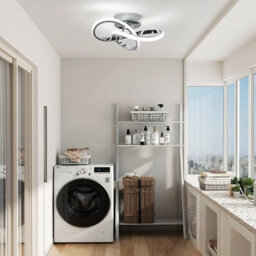 Pheashine Chrome Aluminium Clover Led Flush Mount Ceiling Light 30W Cool White 6500K For Bedroom,kitchen,hallway,living Room - thumbnail 8