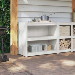Berkfield Outdoor Kitchen Cabinet White 106X55X92 Cm Solid Wood Pine - thumbnail 4