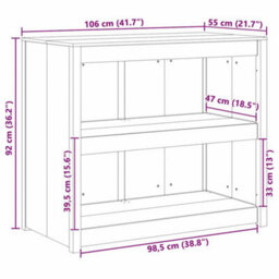 Berkfield Outdoor Kitchen Cabinet White 106X55X92 Cm Solid Wood Pine - thumbnail 9