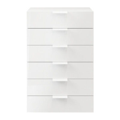 GoodHome Atomia Freestanding White No Effect 6 Drawer Chest (H)1125mm (W)750mm (D)450mm - image 1