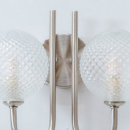 Valuelights Elle Brushed Chrome 2 Way Ip44 Bathroom Glass Shade Wall Light With Led Bulbs - thumbnail 3