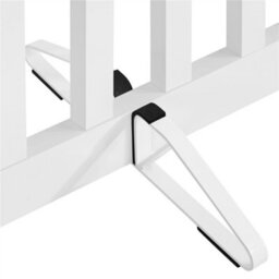 Yaheetech 4 Panel Freestanding Wooden Fence With Door - White - thumbnail 9