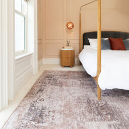 Loomed Distressed Design Cotton Chenille Rug Grey Beige Machine Washable 240Cm X 330Cm - thumbnail 6
