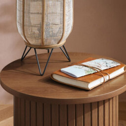 Birlea Axel Fluted Side Table Walnut - thumbnail 3