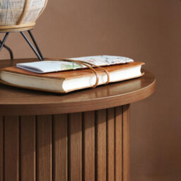 Birlea Axel Fluted Side Table Walnut - thumbnail 4