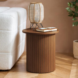 Birlea Axel Fluted Side Table Walnut - thumbnail 1