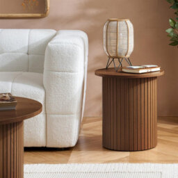 Birlea Axel Fluted Side Table Walnut - thumbnail 2