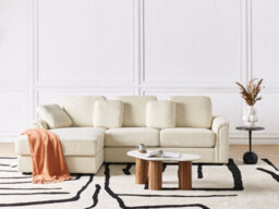Beliani Corner Sofa 4 Seater Kohlo Fabric Light Beige Right Hand - thumbnail 2