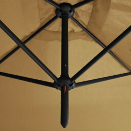 Berkfield Double Parasol With Steel Pole Taupe 600X300 Cm - thumbnail 5