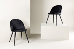 Set Of 2 Velvet Dining Chairs - D57Xw50Xh77Cm, Seat Height 43Cm - thumbnail 4