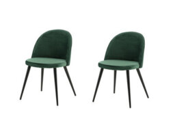 Set Of 2 Velvet Dining Chairs - D57Xw50Xh77Cm, Seat Height 43Cm - thumbnail 2