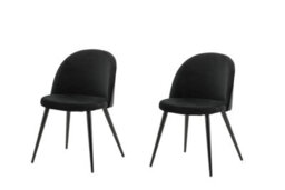 Set Of 2 Velvet Dining Chairs - D57Xw50Xh77Cm, Seat Height 43Cm - thumbnail 3