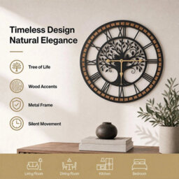 Wall Clock Silent Quartz Tree Design 40Cm - thumbnail 4