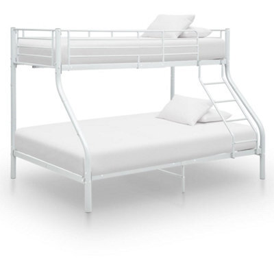 Walplus Bunk Bed Frame Without Mattress White Metal 140X200 Cm/90X200 Cm - image 1
