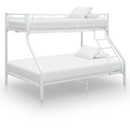 Walplus Bunk Bed Frame Without Mattress White Metal 140X200 Cm/90X200 Cm - thumbnail 1