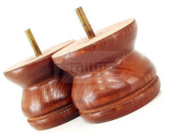 L&F Turned Wood Legs Mahogany Stain 70mm High Set Of 4 Replacement Furniture Bun Feet Settee Chairs Sofas Footstools M8 Shn215 - thumbnail 6