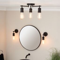 Harbour Studio Kyron Matt Black Bathroom Wired Led Wall Light - thumbnail 2
