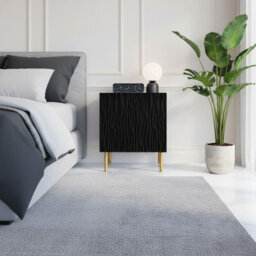 Jungle Set Of 2 Modern Bedside Tables With Durable Laminated Construction Black Gold - thumbnail 2
