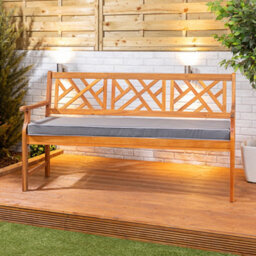 Alfresia Grey 3 Seater Garden Bench Cushion, 153Cm Wide, Filled With Thick Luxury Foam - thumbnail 2