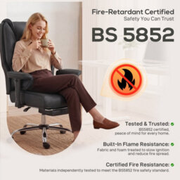 Homcom Executive Office Chair, Reclining Desk Chair With Footrest, Black - thumbnail 9