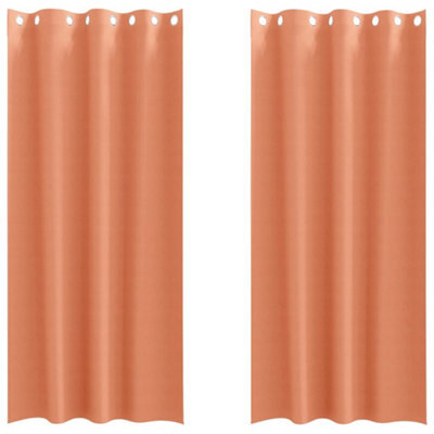 Berkfield Modern Curtains With Curtains 2 Pcs Terracotta 225 X 140 Cm Polyester